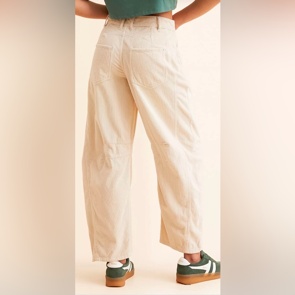 NEW Free People Size 29 We the Free Good Luck Mid Rise Cord Barrel Jeans $128 - Picture 5 of 8